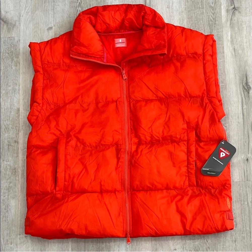 NWT FP Movement Free People In a Bubble Puffer Vest Orange Size‎ M Primaloft - Picture 7 of 16